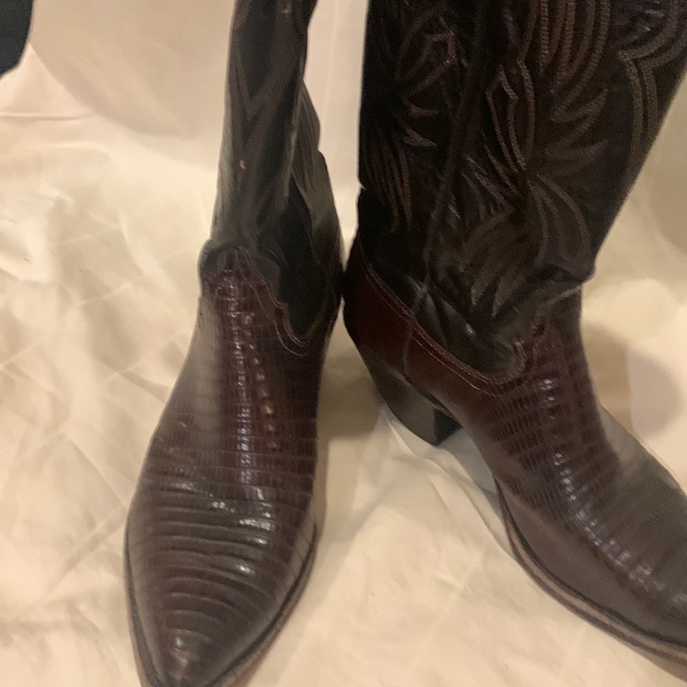 Leather cowboy boots